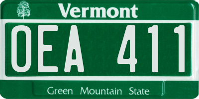 VT license plate OEA411