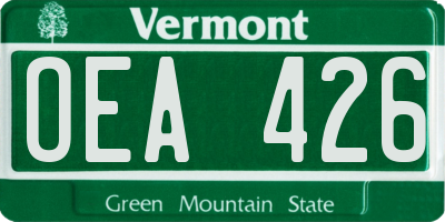 VT license plate OEA426