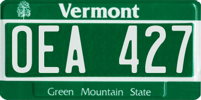 VT license plate OEA427