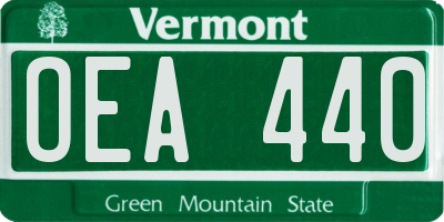 VT license plate OEA440