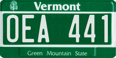 VT license plate OEA441