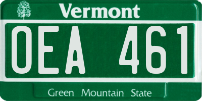 VT license plate OEA461