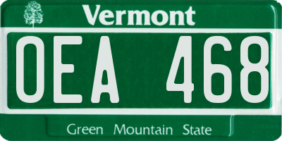 VT license plate OEA468
