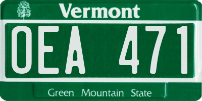 VT license plate OEA471