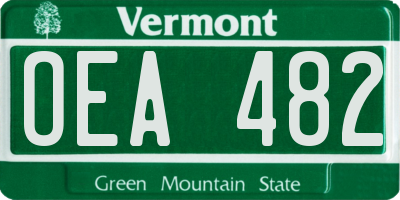 VT license plate OEA482