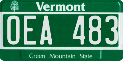 VT license plate OEA483