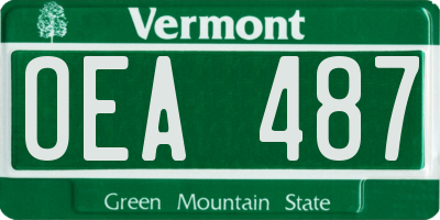 VT license plate OEA487