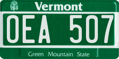 VT license plate OEA507