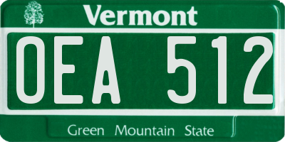 VT license plate OEA512