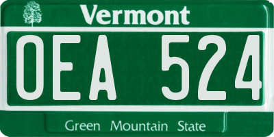 VT license plate OEA524