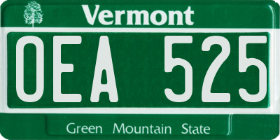 VT license plate OEA525