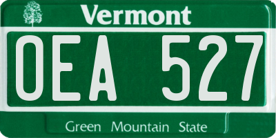 VT license plate OEA527
