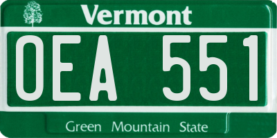 VT license plate OEA551