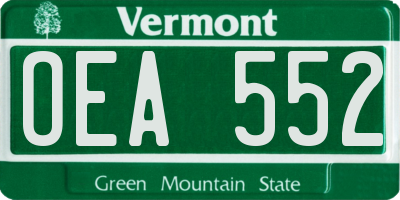 VT license plate OEA552