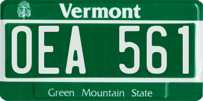 VT license plate OEA561