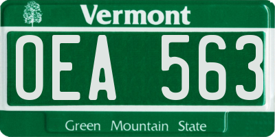 VT license plate OEA563
