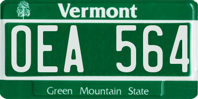VT license plate OEA564