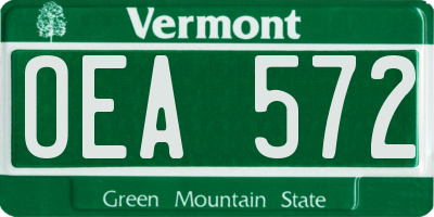 VT license plate OEA572