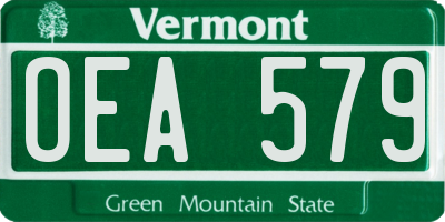 VT license plate OEA579