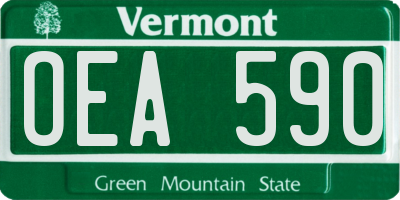 VT license plate OEA590