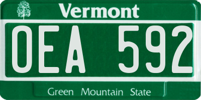 VT license plate OEA592