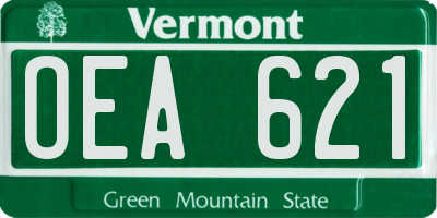 VT license plate OEA621