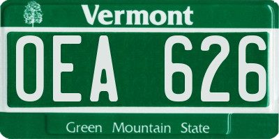 VT license plate OEA626