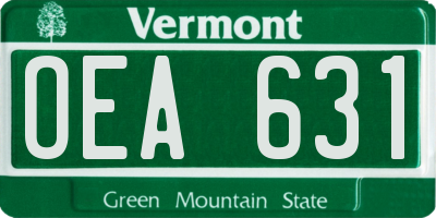 VT license plate OEA631