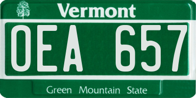 VT license plate OEA657