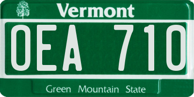 VT license plate OEA710