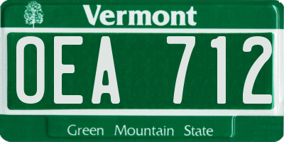 VT license plate OEA712