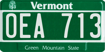 VT license plate OEA713
