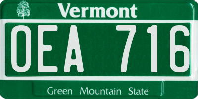 VT license plate OEA716