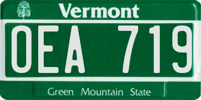 VT license plate OEA719