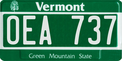 VT license plate OEA737