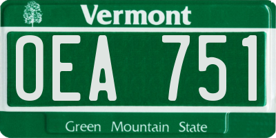 VT license plate OEA751