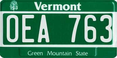 VT license plate OEA763