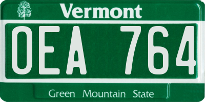 VT license plate OEA764