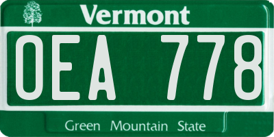 VT license plate OEA778