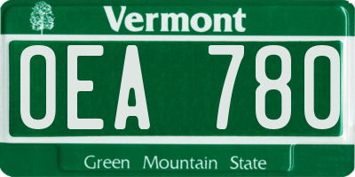 VT license plate OEA780