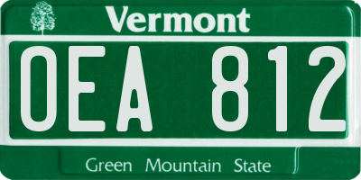 VT license plate OEA812