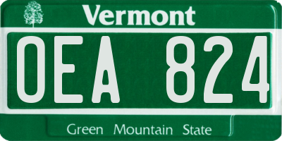 VT license plate OEA824
