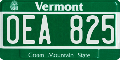 VT license plate OEA825