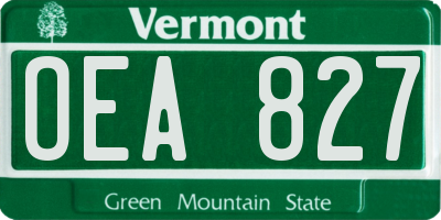 VT license plate OEA827