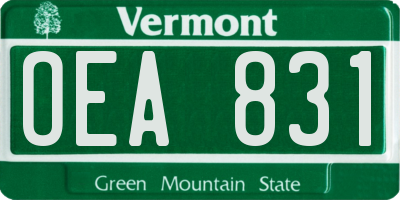 VT license plate OEA831