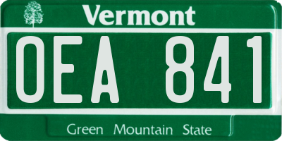VT license plate OEA841