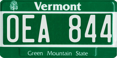 VT license plate OEA844