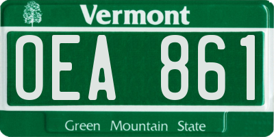VT license plate OEA861