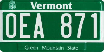 VT license plate OEA871
