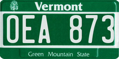 VT license plate OEA873